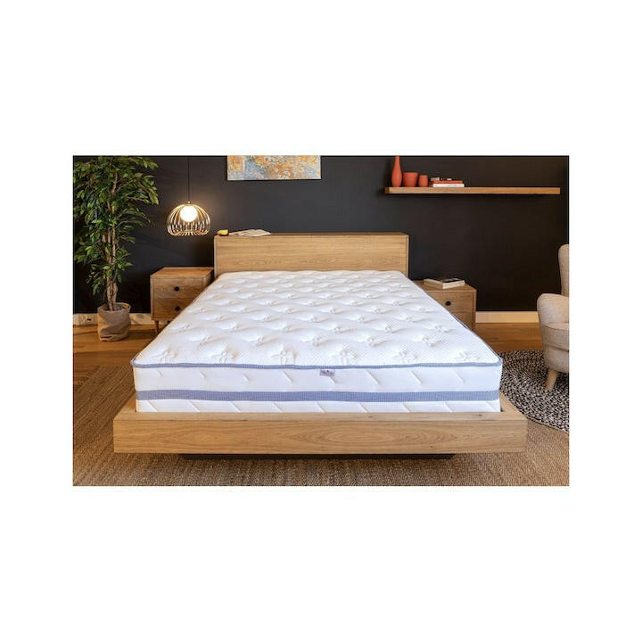 Saltea Ortopedica, Buona Notte,Hotel Line Plus, 30cm, spuma poliuretanica cu memorie, hipoalegenic, reversibila, fermitate medie, husa Skyline